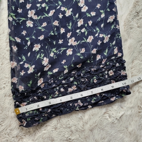 Foxiedox Carolina Navy Blue Ditsy Flower Print Wide Leg Pants NWT Size 4 - Picture 11 of 13